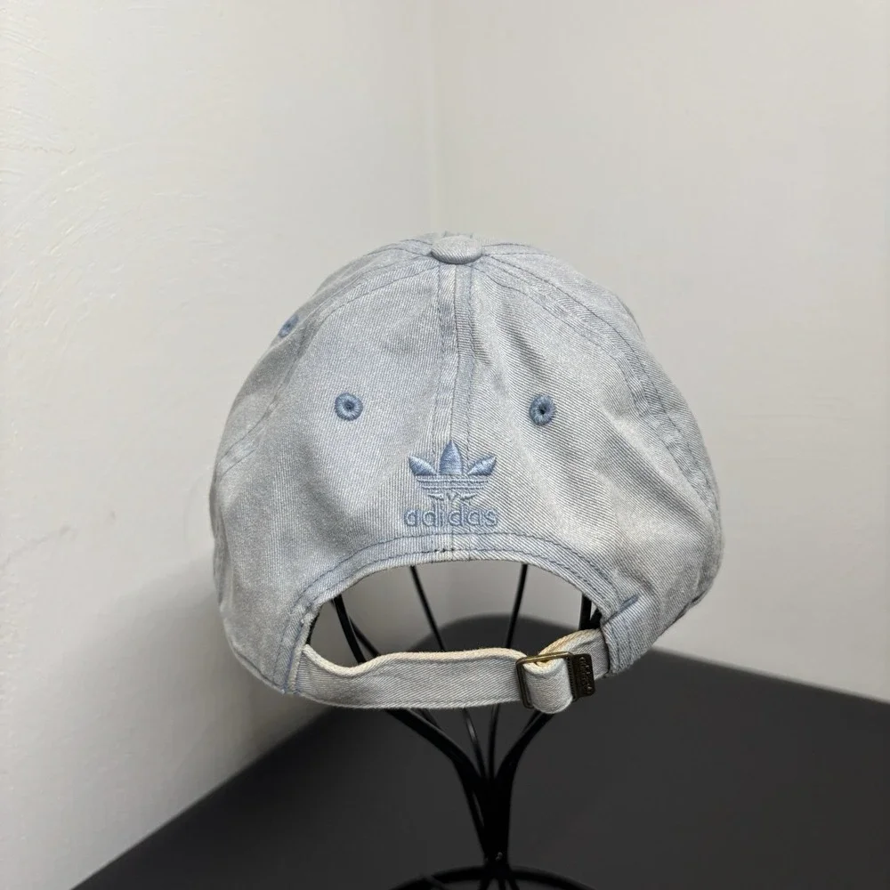 Adidas Hat Cap Unisex‎ Denim Strapback Athletic Blue 90s DAD Sportswear Academia